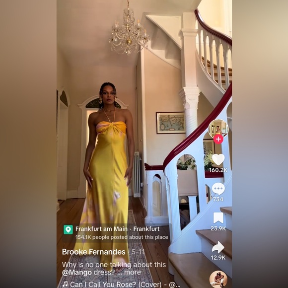 Viral MANGO PRINTED SATIN DRESS - Picture 5 of 9